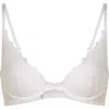 Hunkemoller Hunkemöller Lauren Embroidered Mesh Underwire Bra In Snow White