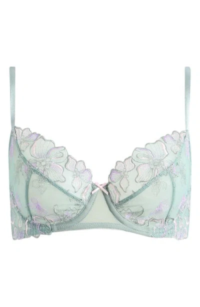 Hunkemoller Hunkemöller Lauren Embroidered Underwire Bra In Green