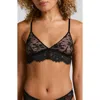 Hunkemoller Hunkemöller Lou Eyelash Lace Triangle Bralette In Black