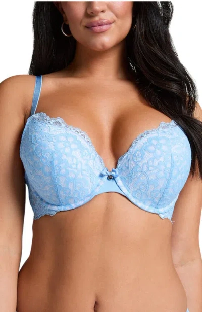 Hunkemoller Hunkemöller Marine Padded Push-up Underwired Bra In Blue