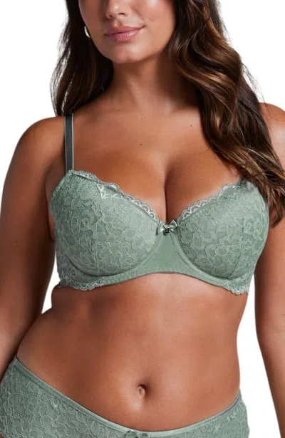 Hunkemoller Hunkemöller Marine Padded Underwired Bra In Green
