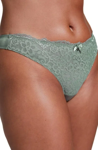 Hunkemoller Marine Thong In Green