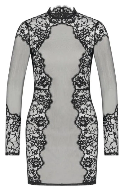 Hunkemoller Hunkemöller Maya Long Sleeve Lace Chemise In Black