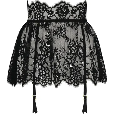 Hunkemoller Hunkemöller Mya Lace Garter Skirt In Black
