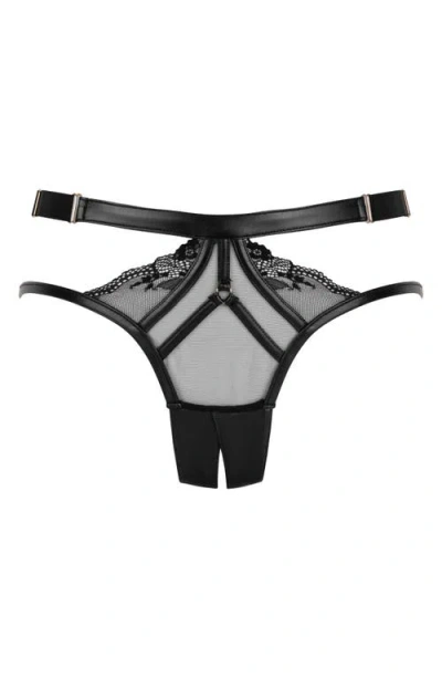 Hunkemoller Hunkemöller Nadia Open Gusset Brazilian Briefs In Caviar