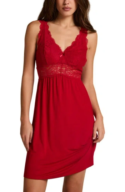Hunkemoller Hunkemöller Nora Lace Slip Dress In Red