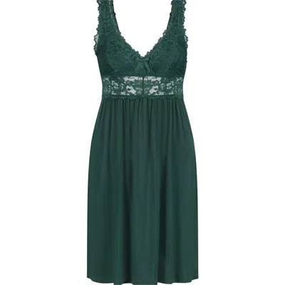 Hunkemoller Hunkemöller Nora Lace Trim Chemise In Green
