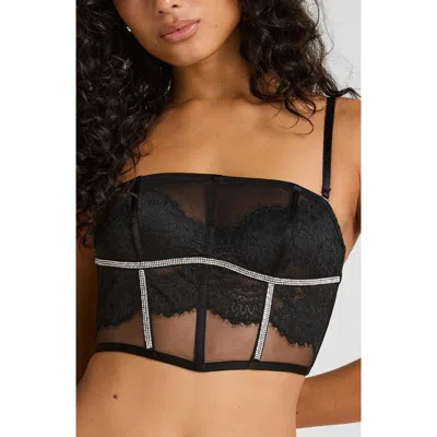 Hunkemoller Hunkemöller Odette Diamante Bustier In Black