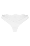 Hunkemoller Hunkemöller Tiah Eyelash Lace Trim Cross Front Thong In White