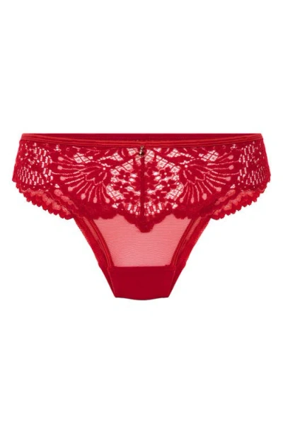 Hunkemoller Hunkemöller Whitney Brazilian Lace Panties In Red