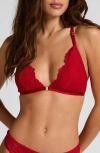 Hunkemoller Hunkemöller Whitney Lace Triangle Bralette In Red