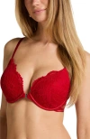 Hunkemoller Hunkemöller Whitney Padded Push-up Underwired Bra In Red