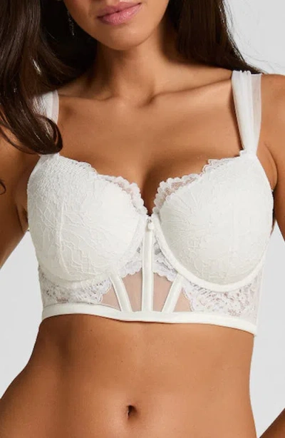 Hunkemoller Hunkemöller Whitney Padded Underwire Longline Bra In White