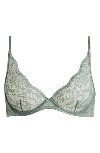 Hunkemoller Isabelle Lace Underwire Bra In Dark Forest