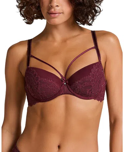 Hunkemoller Isadora Padded Underwired Bra In Burgundy