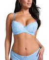 Hunkemoller Marine Padded Underwired Bra In Blue