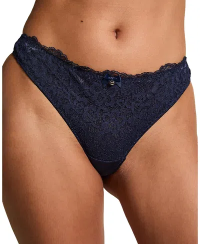 Hunkemoller Marine Thong In Blue