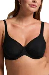 Hunkemoller Mesh Non Padded Underwired Bra In Black