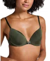 Hunkemoller Plunge Padded Underwired Bra In Green