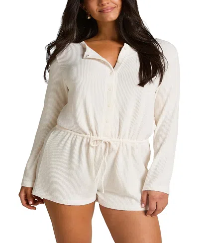 Hunkemoller Short Jersey Rib Sleep Set In White