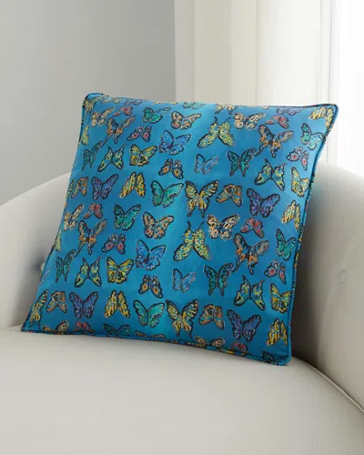 Hunt Slonem Butterfly Cotton Pillow In Multi
