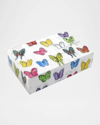 Hunt Slonem Butterfly Dance Lacquer Box In Multi