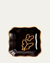 Hunt Slonem Black Butterfly Duo Portrait Plate W/ Golden Rim