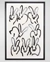 Hunt Slonem Day Party Hand-embellished Print - Limited Edition In White/black
