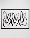 Hunt Slonem Day Trio Hand-embellished Print - Limited Edition In White/black