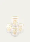 Hunt Slonem Double Bunny Old Fashioned Glasses, Set Of 4 In Clear
