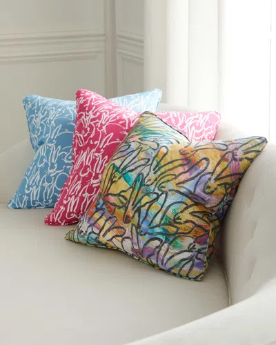 Hunt Slonem Fluffle Khadi Double-sided Pillow, 22" Square In Multi