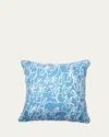 Hunt Slonem Fluffle Khadi Double-sided Pillow, 22" Square In Light Blue