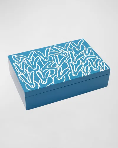 Hunt Slonem French Blue Hutch Easter Treasure Box