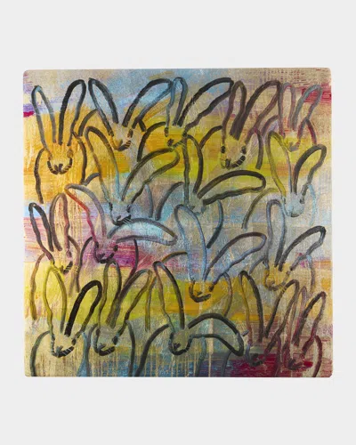 Hunt Slonem Glam Bunnies Sqaure Lacquer Placemat In Multi