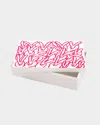 Hunt Slonem Hutch Treasure Box White With Pink Bunnies In White/pink