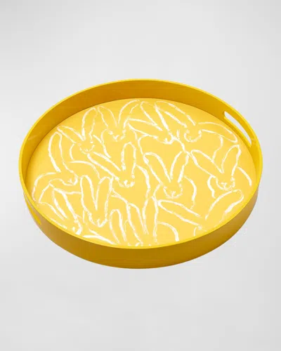 Hunt Slonem Jubilee Lacquer Tray, 18" Round In Yellow