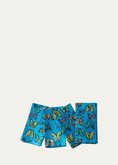 Hunt Slonem Lakeside Butterfly Cotton Dinner Napkin - 20"sq. In Multi