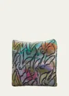 Hunt Slonem Lucky Bunny Cotton Pillow In Multi