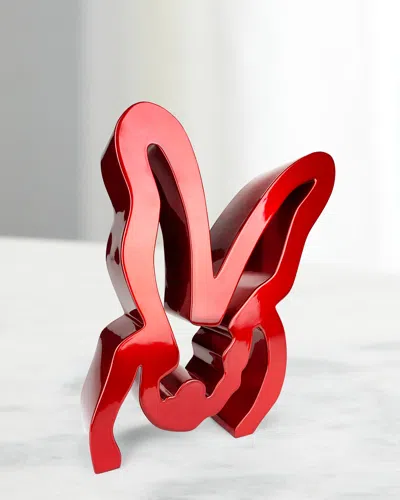 Hunt Slonem Lucky Charm Bunny Sculpture In Red