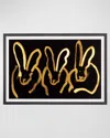 Hunt Slonem Night Trio Hand-embellished Print - Limited Edition In Black/gold