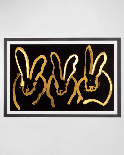 Hunt Slonem Night Trio Hand-embellished Print - Limited Edition In Black
