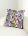 Hunt Slonem Rabbit Cotton Pillow In Multi