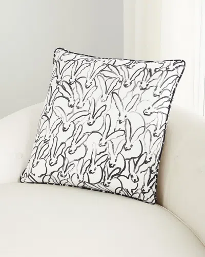 Hunt Slonem Rabbit Run Cotton Pillow, 22" In White