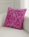 Hunt Slonem Rabbit Run Cotton Pillow In Pink
