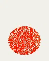 Hunt Slonem Rabbit Run Round Lacquer Placemat, Orange In Orange Crush