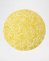 Hunt Slonem Rabbit Run Round Lacquer Placemat In Yellow