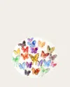 Hunt Slonem Spring Butterflies Lacquer Placemat, 15"dia In Multi