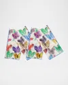 Hunt Slonem Spring Butterflies Printed Linen Dinner Napkin In Multi Color