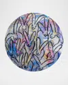 Hunt Slonem Summer Totem Rabbits Lacquer Placemat In Multi Color