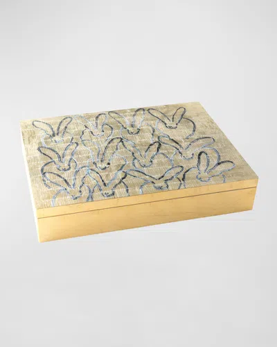 HUNT SLONEM THE COUNTESS GOLD LEAF & LACQUER LARGE BOX